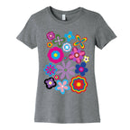 Hippie Pride Flower Pattern Women's Cotton Tee