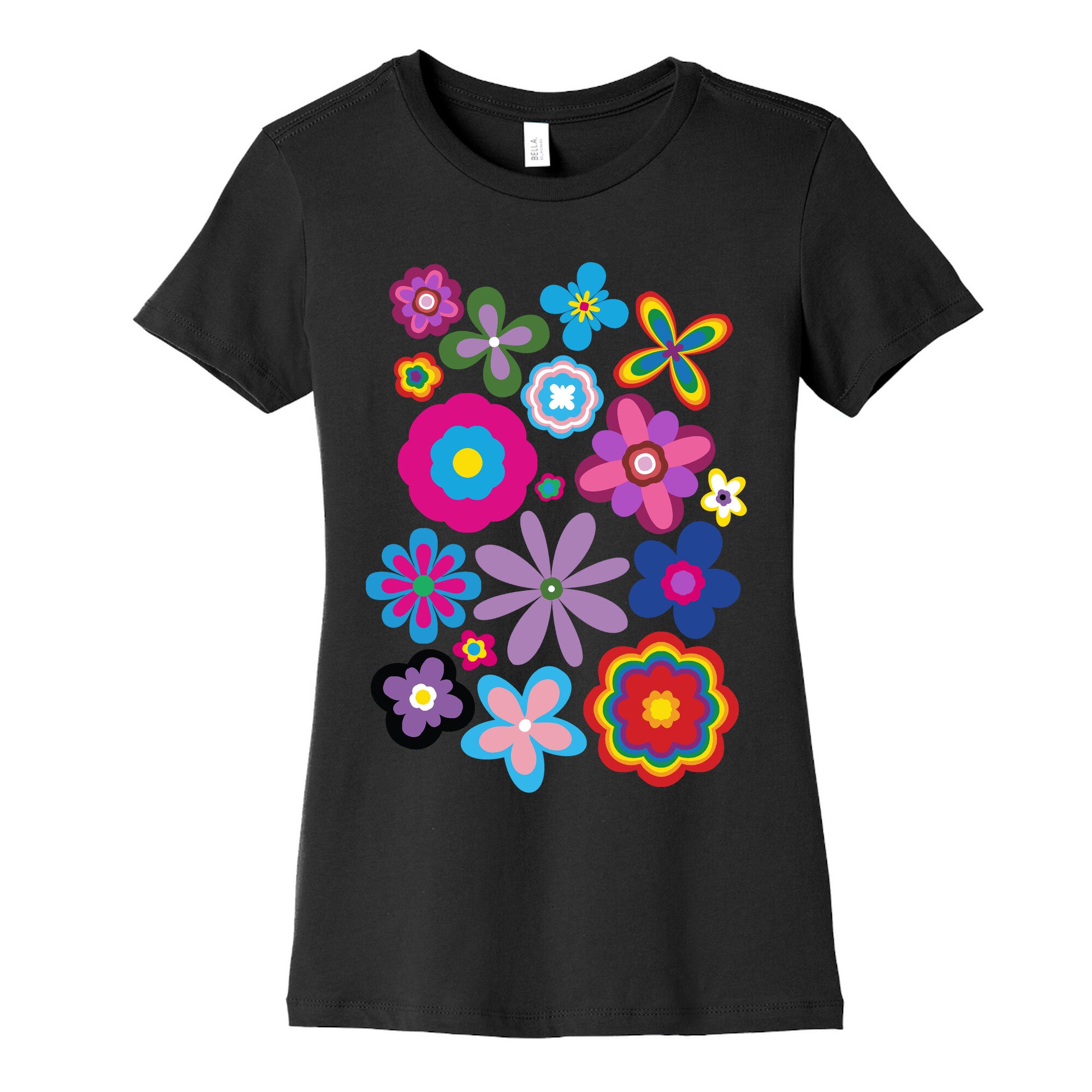 Hippie Pride Flower Pattern Women's Cotton Tee