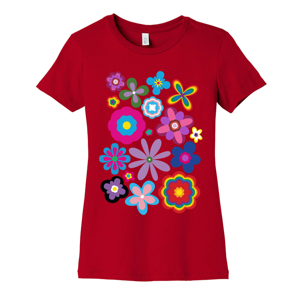 Hippie Pride Flower Pattern Women's Cotton Tee