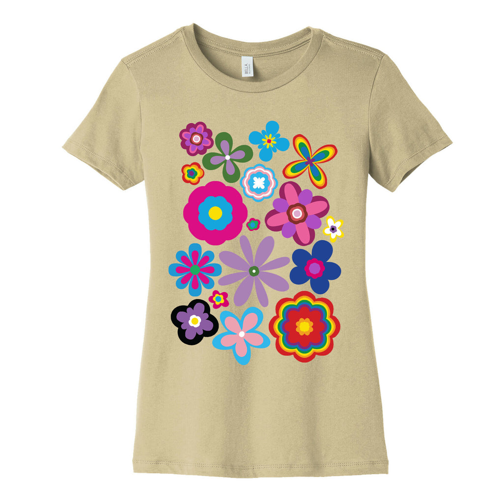 Hippie Pride Flower Pattern Women's Cotton Tee