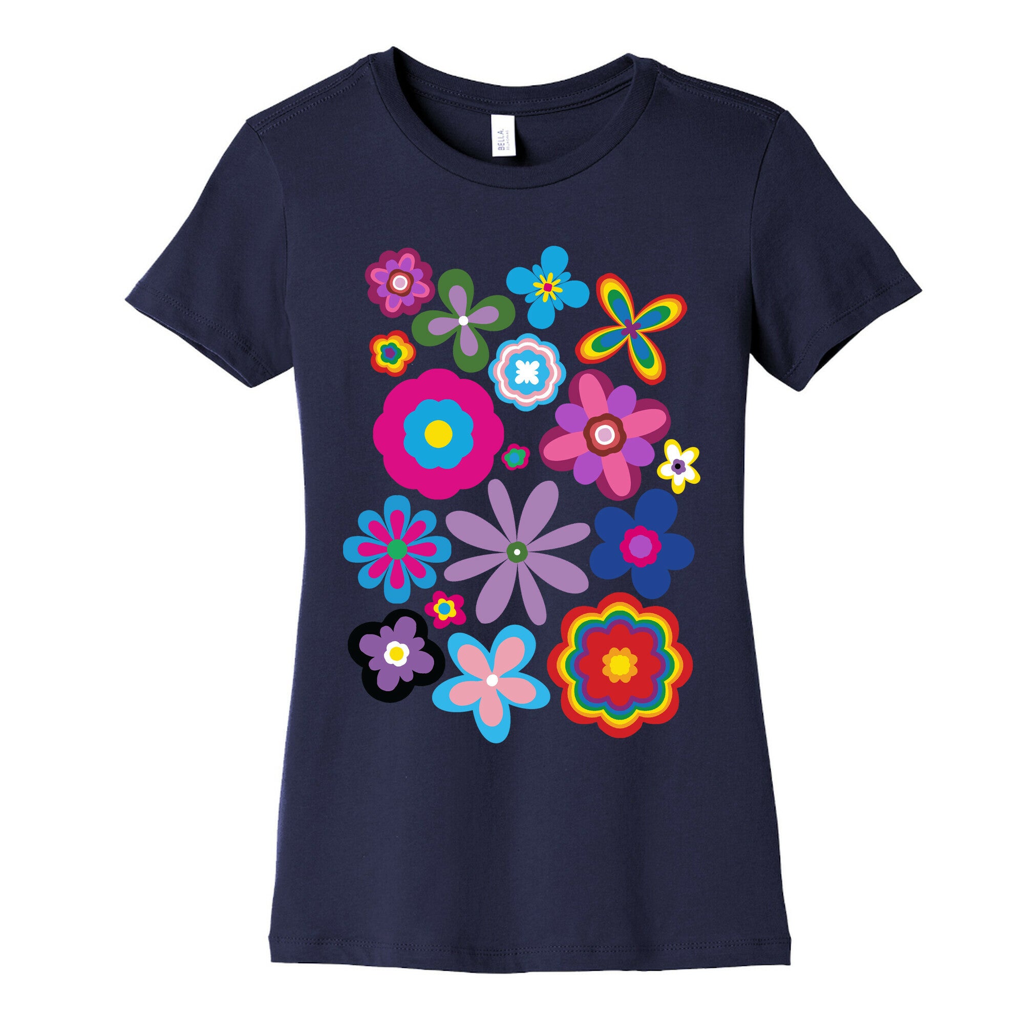Hippie Pride Flower Pattern Women's Cotton Tee