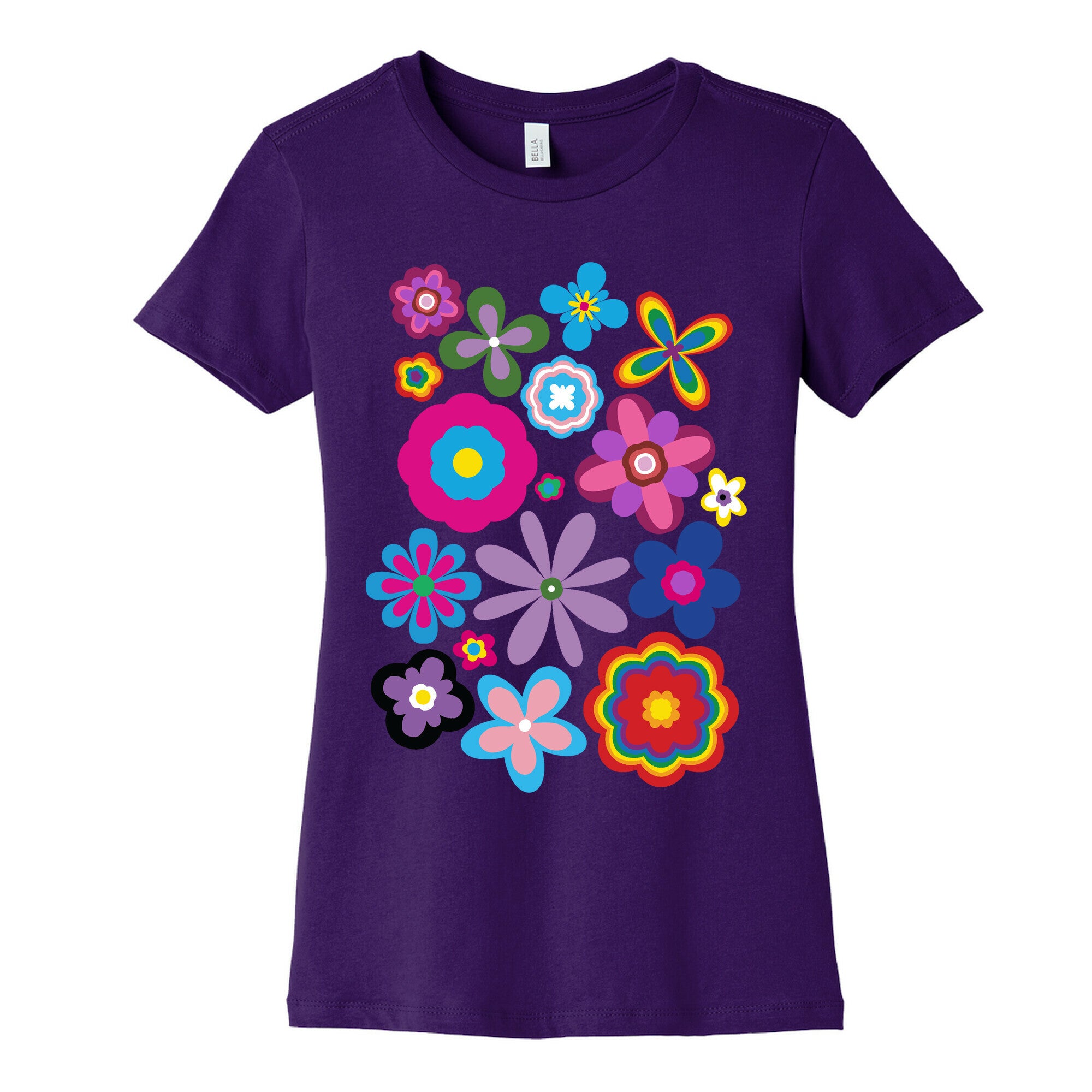 Hippie Pride Flower Pattern Women's Cotton Tee