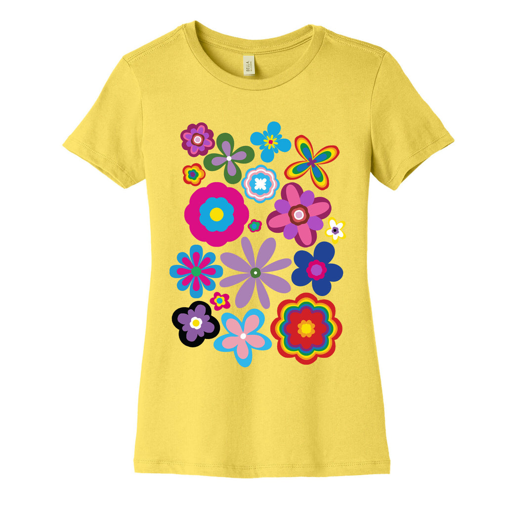 Hippie Pride Flower Pattern Women's Cotton Tee