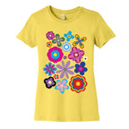 Hippie Pride Flower Pattern Women's Cotton Tee