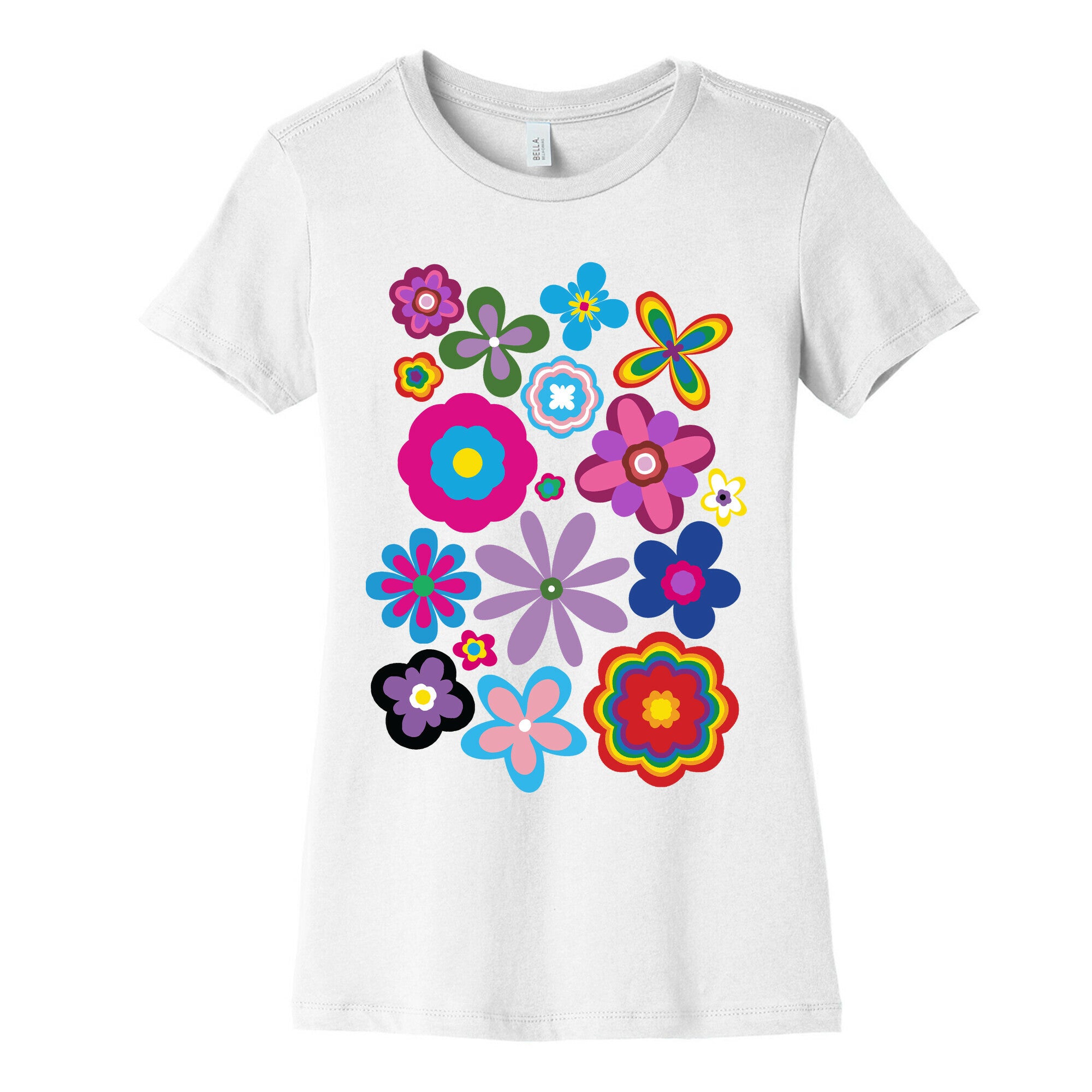 Hippie Pride Flower Pattern Women's Cotton Tee