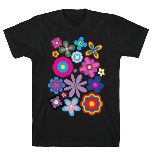 Hippie Pride Flower Pattern T-Shirt