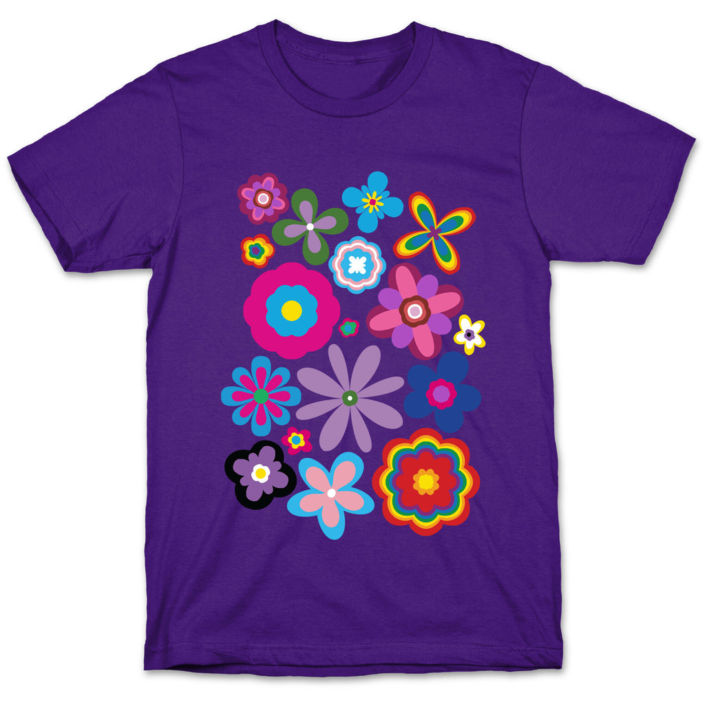 Hippie Pride Flower Pattern T-Shirt