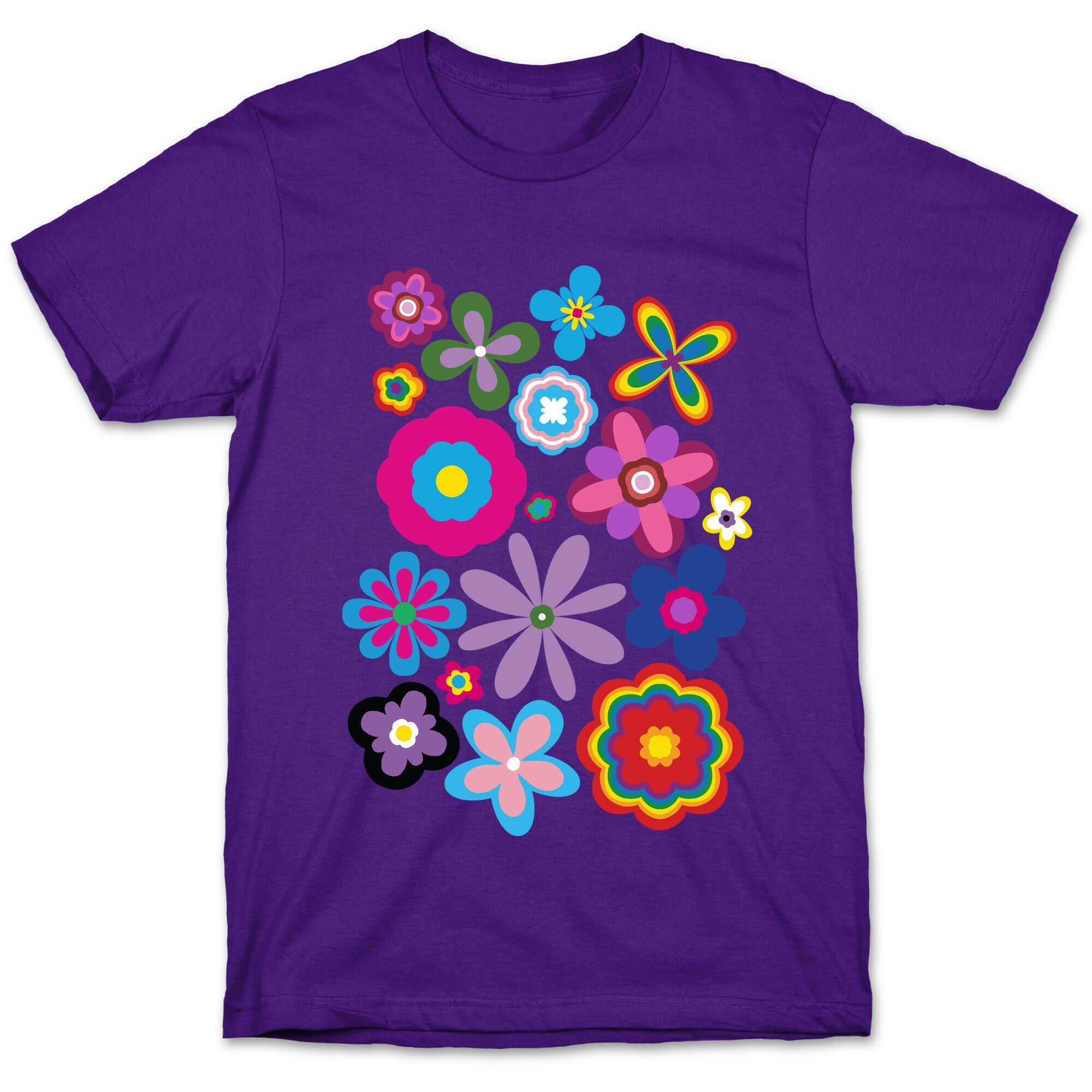Hippie Pride Flower Pattern T-Shirt