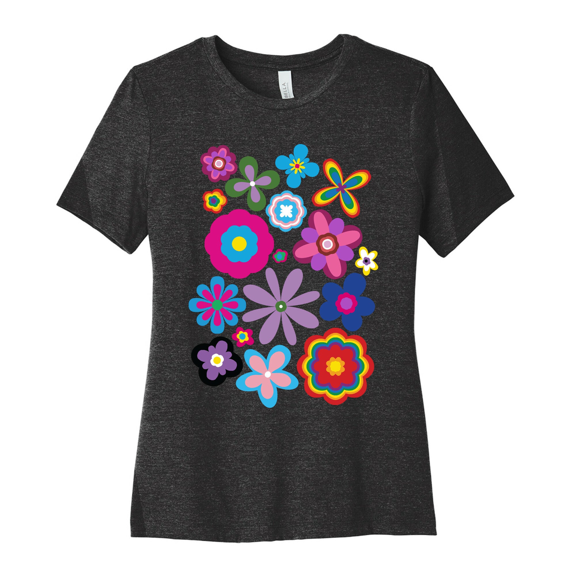 Hippie Pride Flower Pattern Women's Cotton Tee