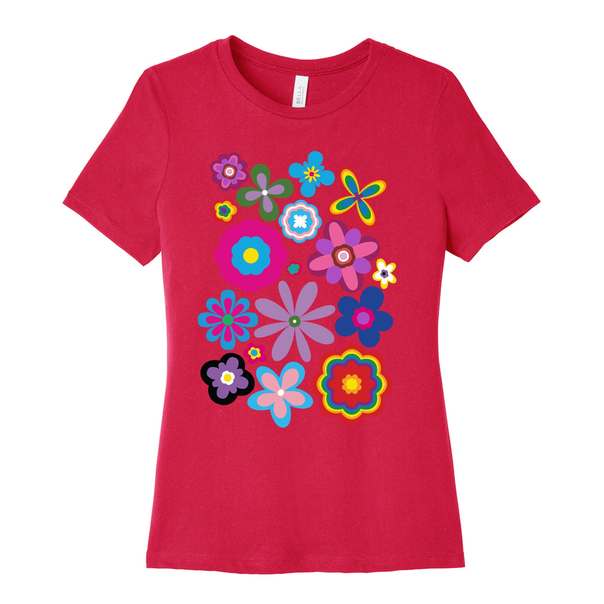 Hippie Pride Flower Pattern Women's Cotton Tee