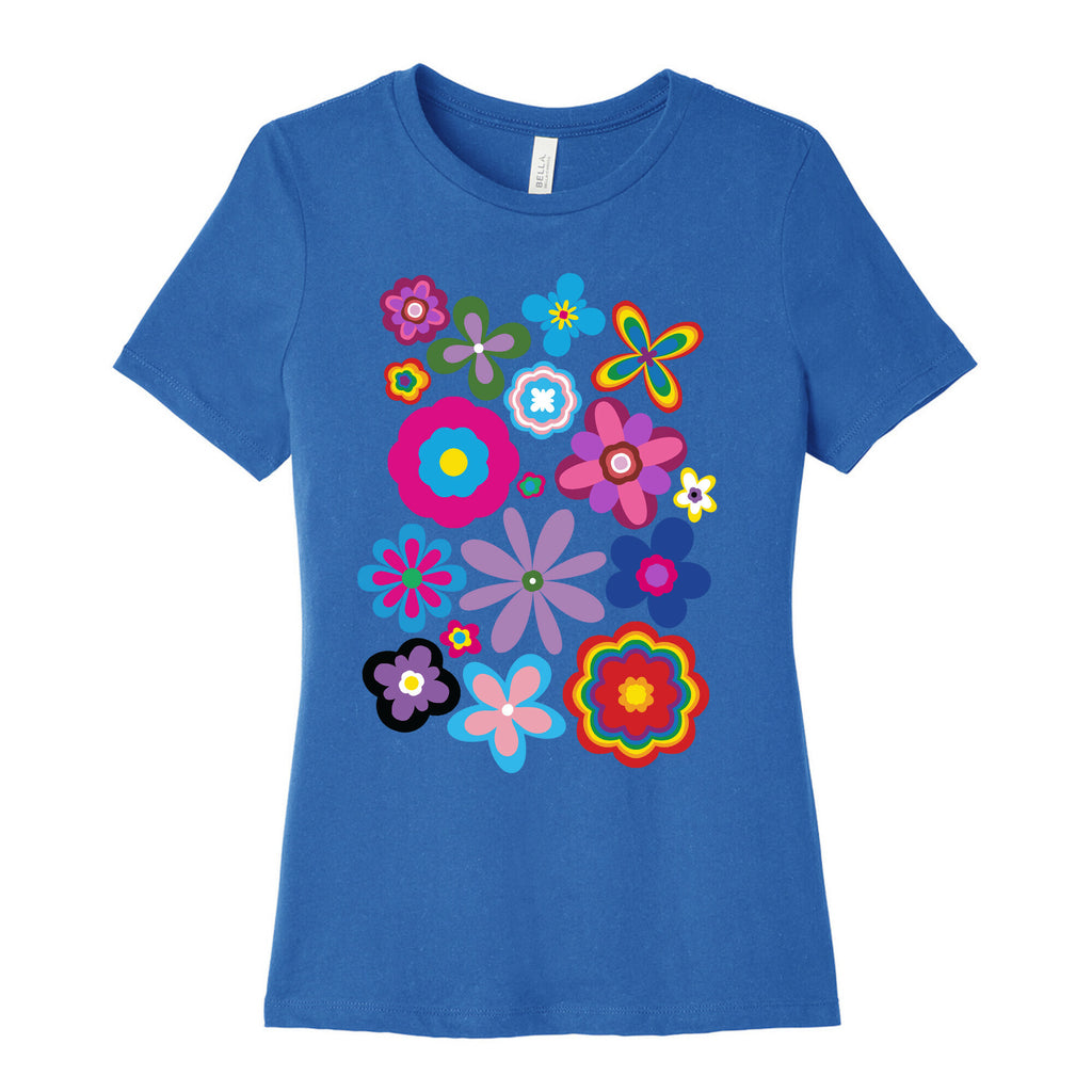 Hippie Pride Flower Pattern Women's Cotton Tee