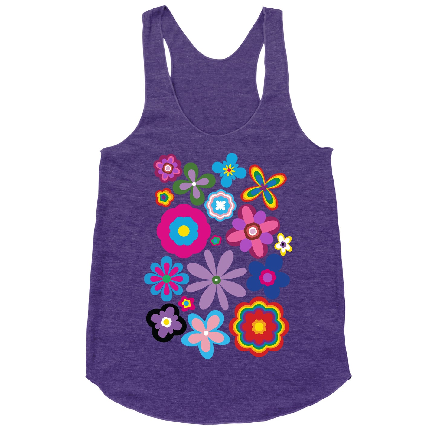 Hippie Pride Flower Pattern Racerback Tank