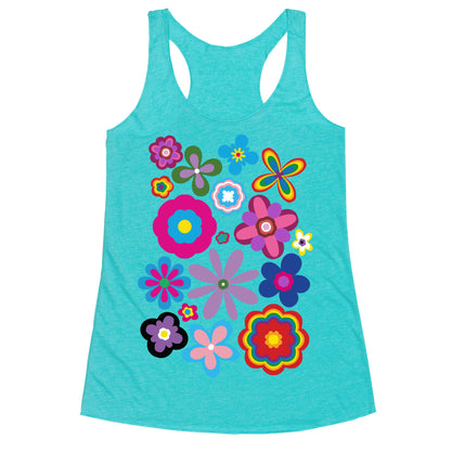 Hippie Pride Flower Pattern Racerback Tank