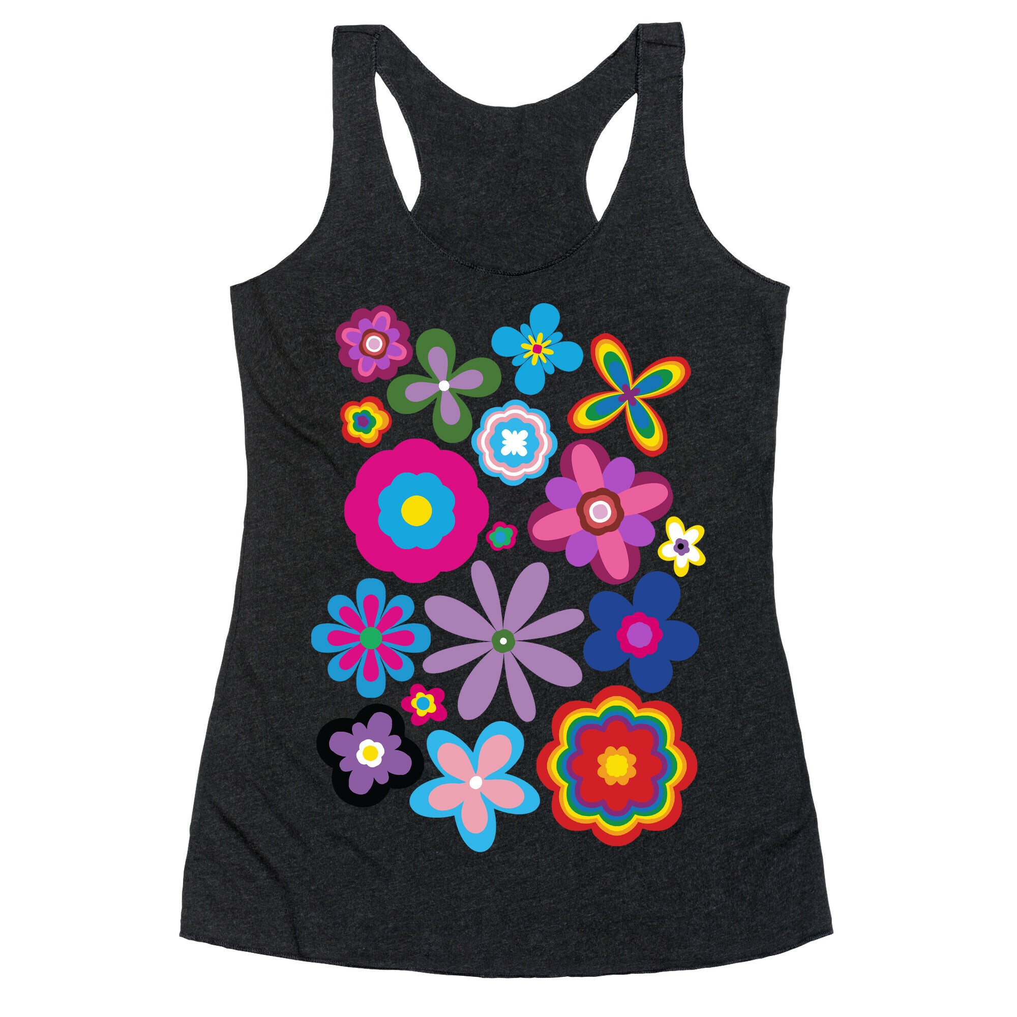 Hippie Pride Flower Pattern Racerback Tank