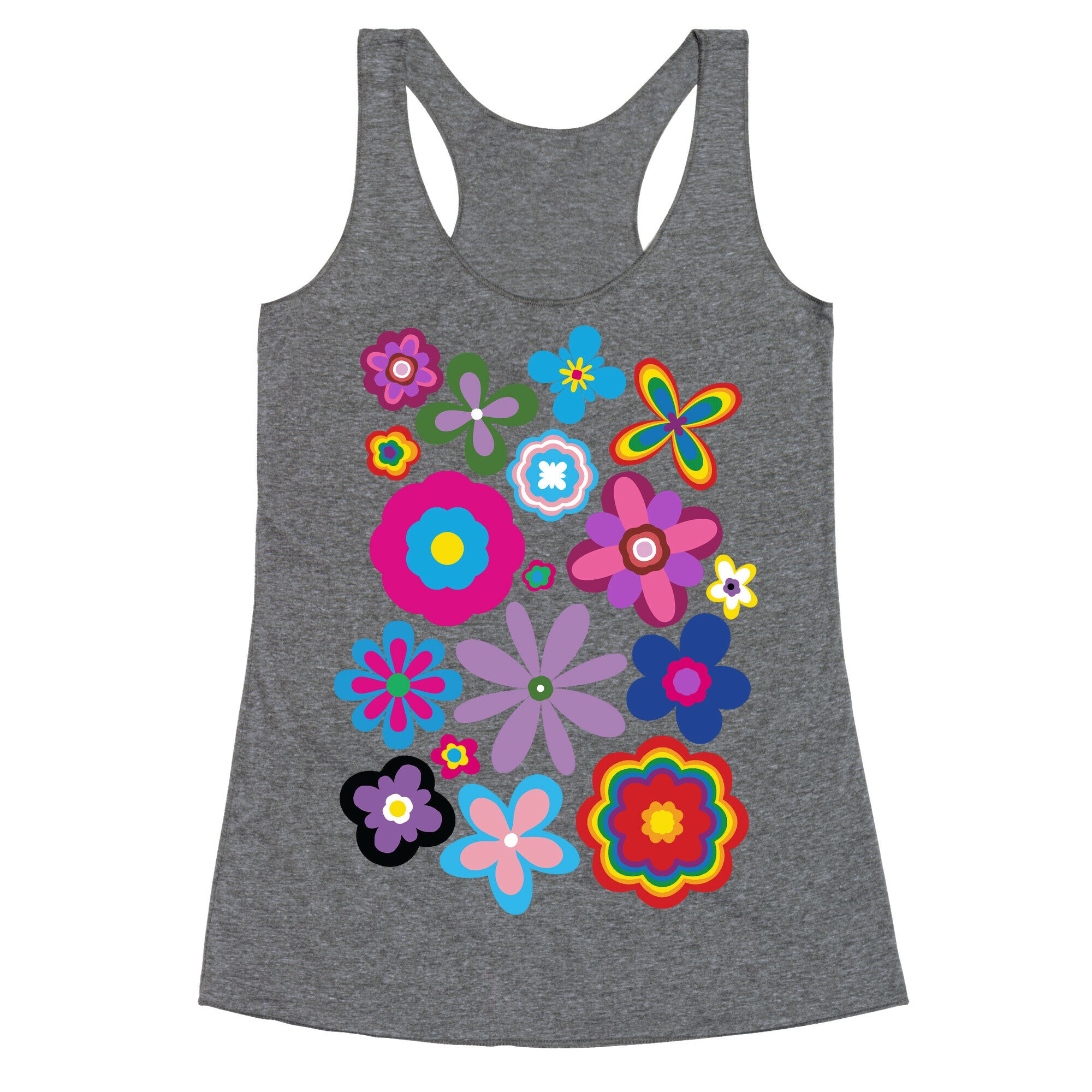 Hippie Pride Flower Pattern Racerback Tank
