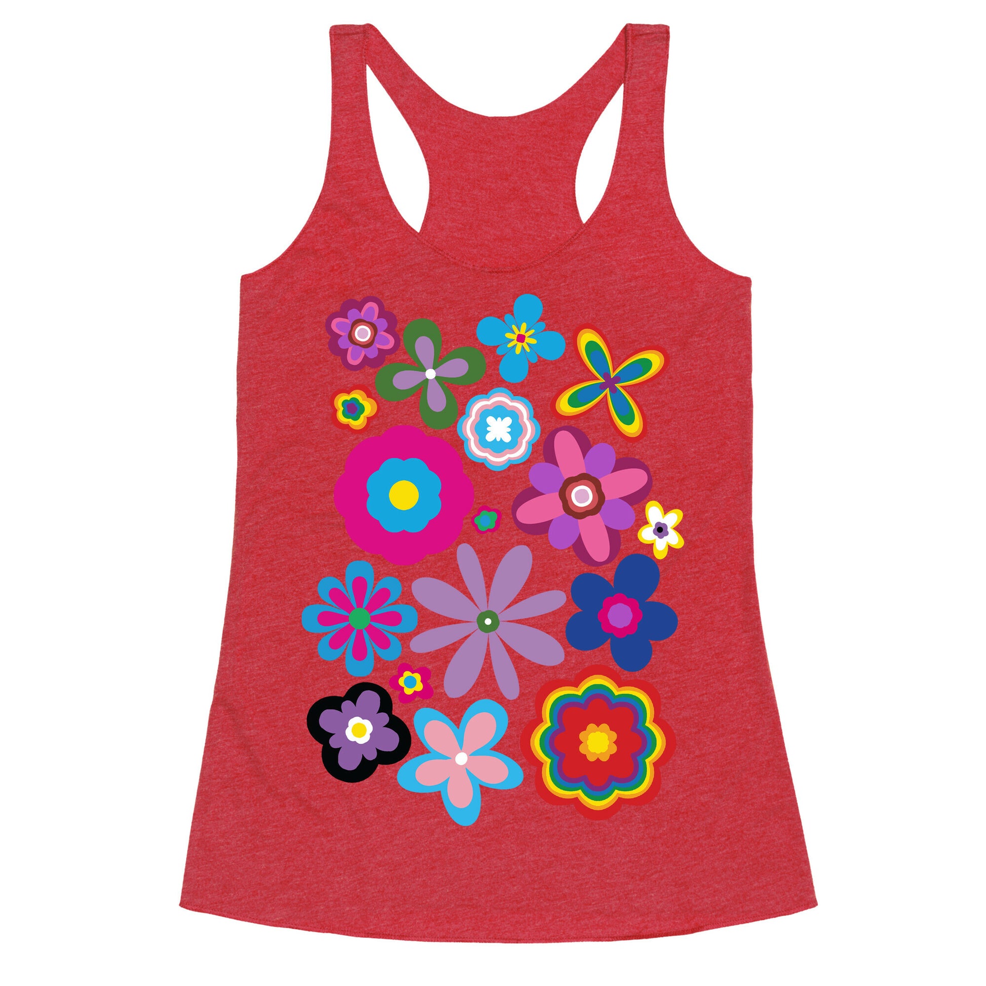 Hippie Pride Flower Pattern Racerback Tank