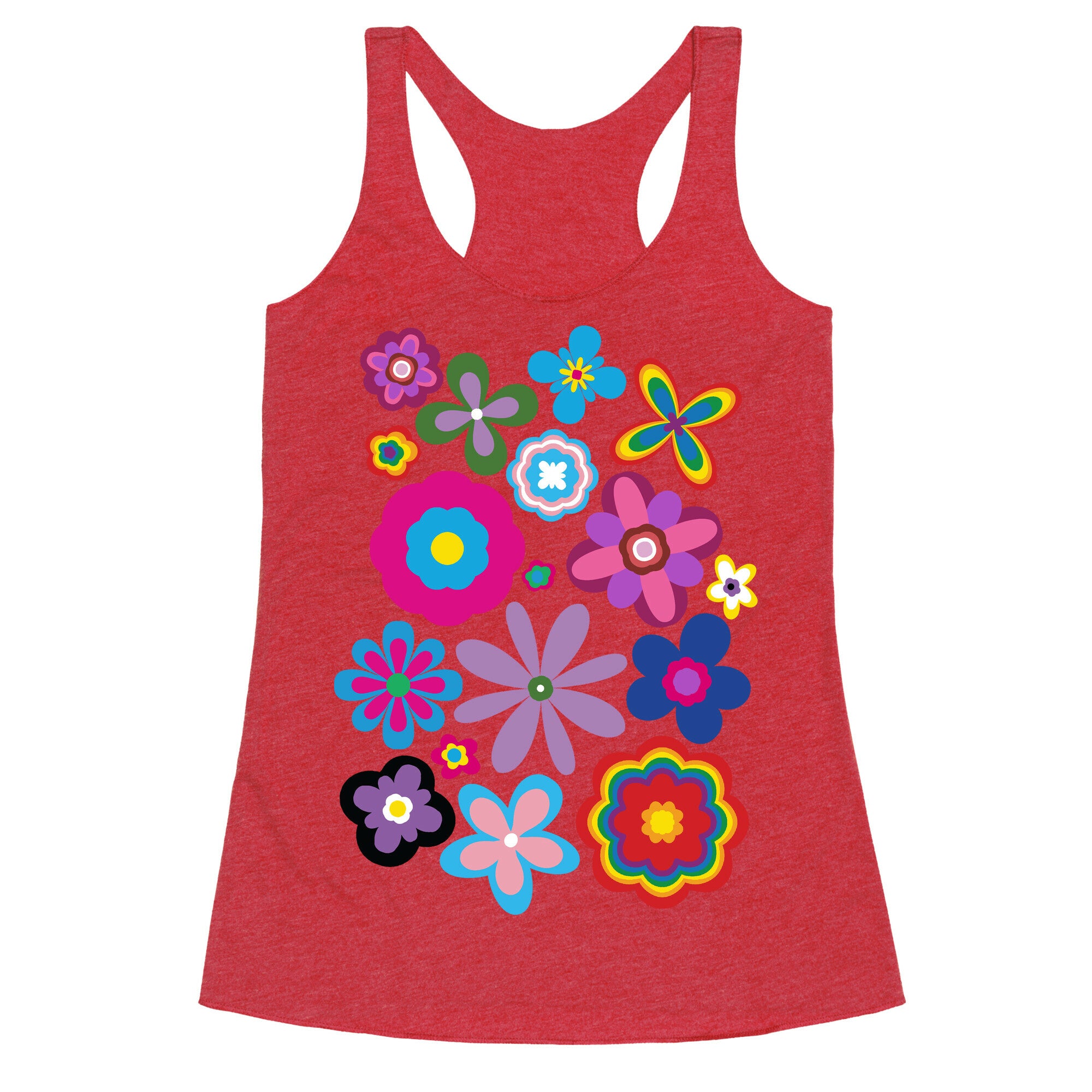 Hippie Pride Flower Pattern Racerback Tank