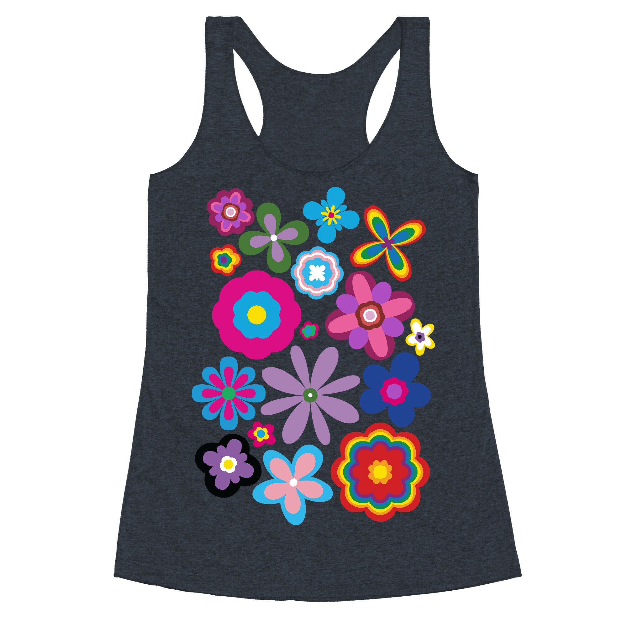 Hippie Pride Flower Pattern Racerback Tank