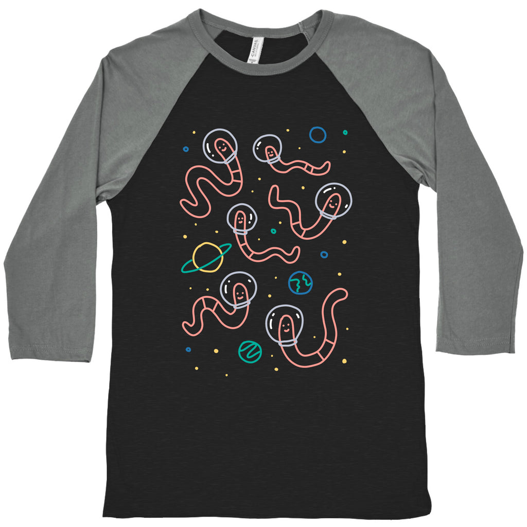 Worms In Space Baseball Tee
