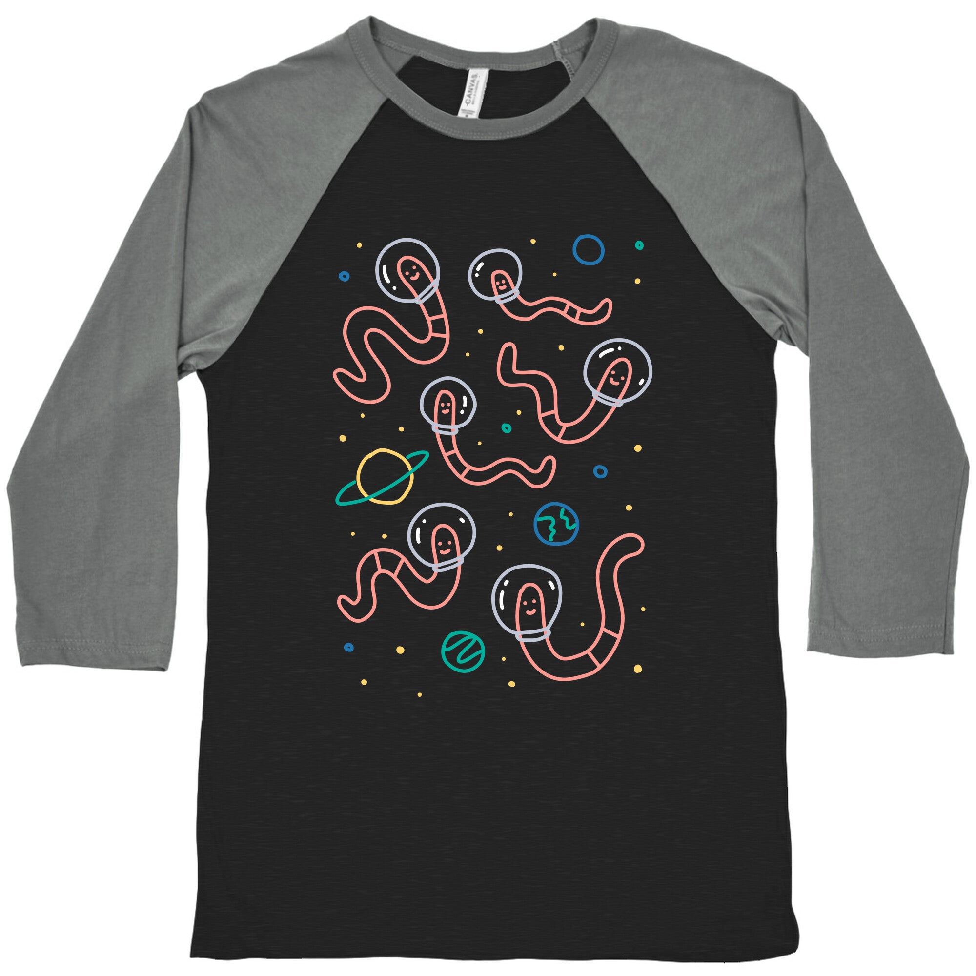 Worms In Space Baseball Tee