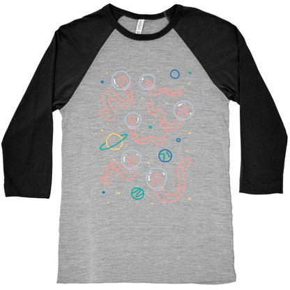 Worms In Space Baseball Tee