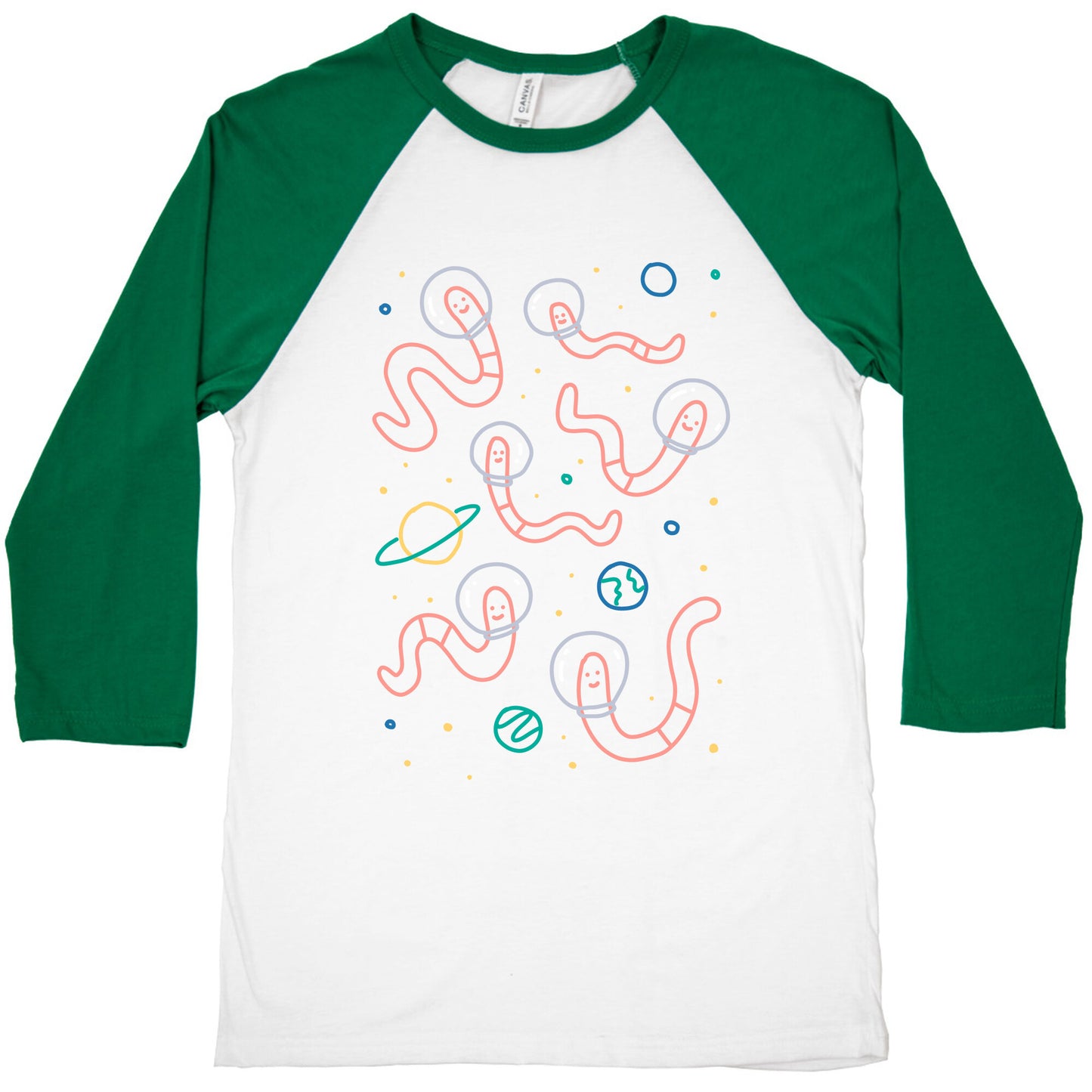 Worms In Space Baseball Tee