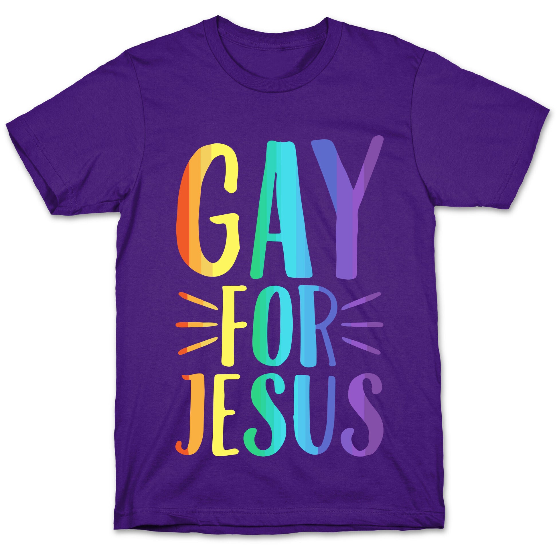 Gay For Jesus White Print T-Shirt