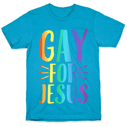 Gay For Jesus White Print Unisex Triblend Tee