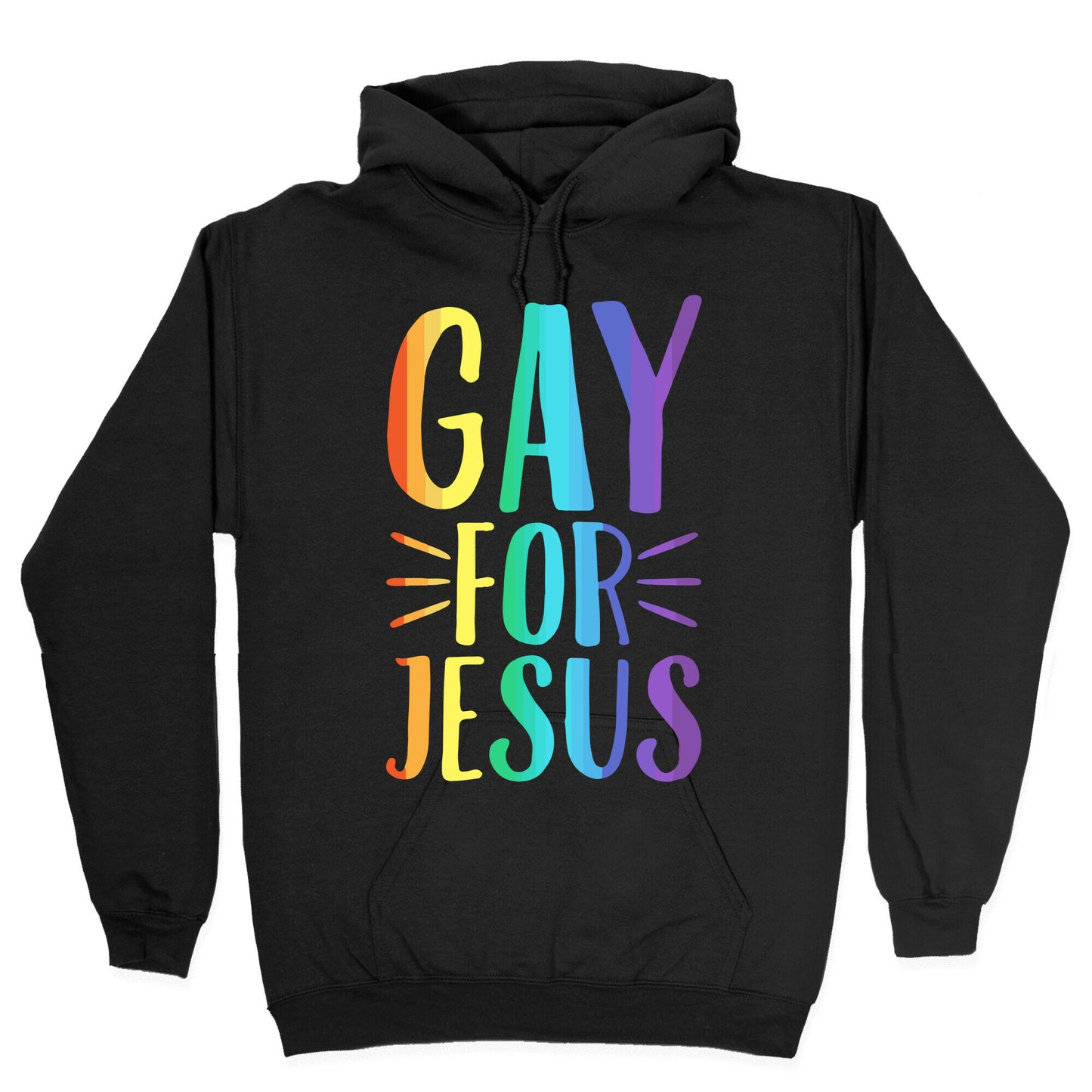 Gay For Jesus White Print Hoodie