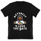 Actually, I Love The Gays (Brown Jesus) V-Neck