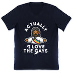 Actually, I Love The Gays (Brown Jesus) V-Neck