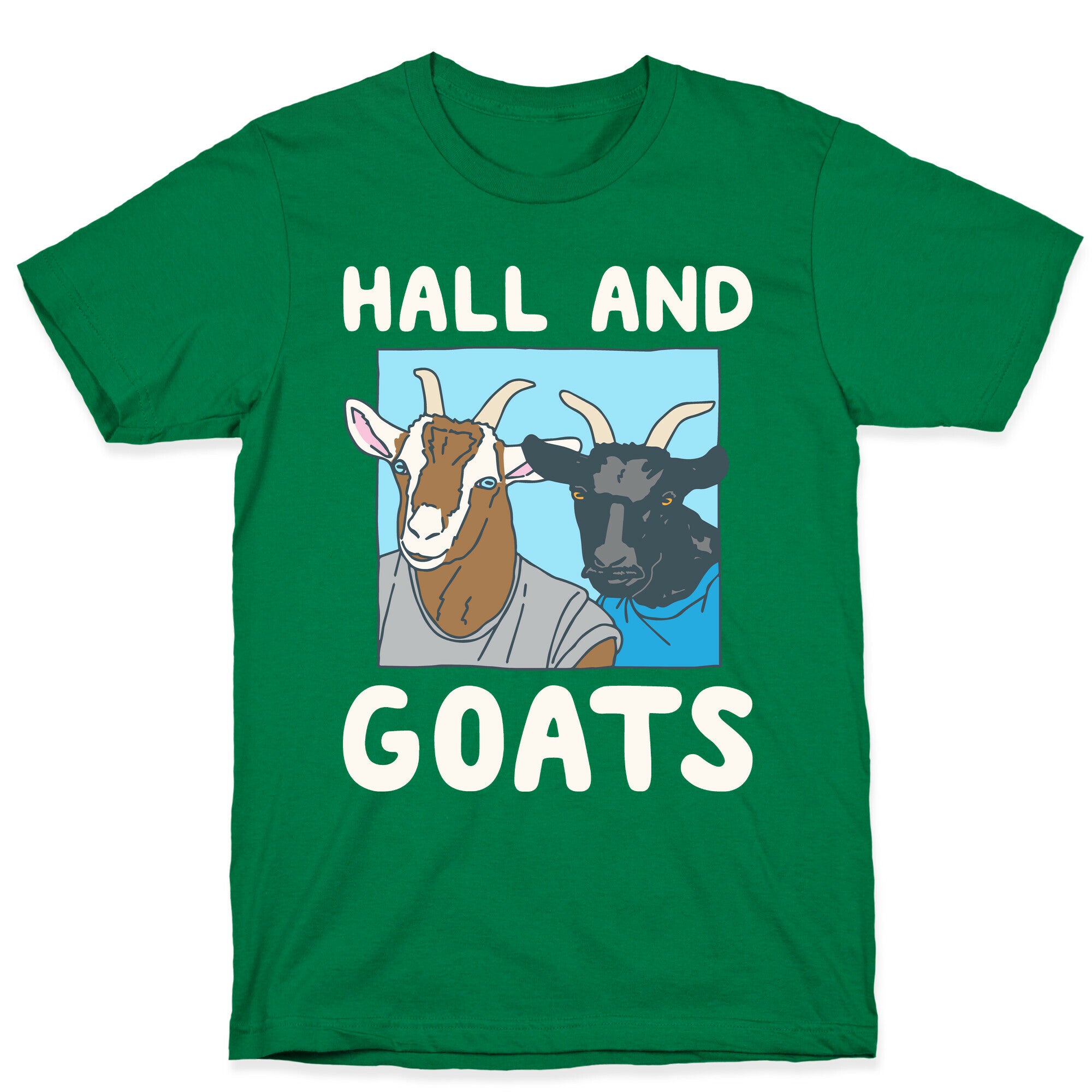 Hall And Goats Parody White Print T-Shirt