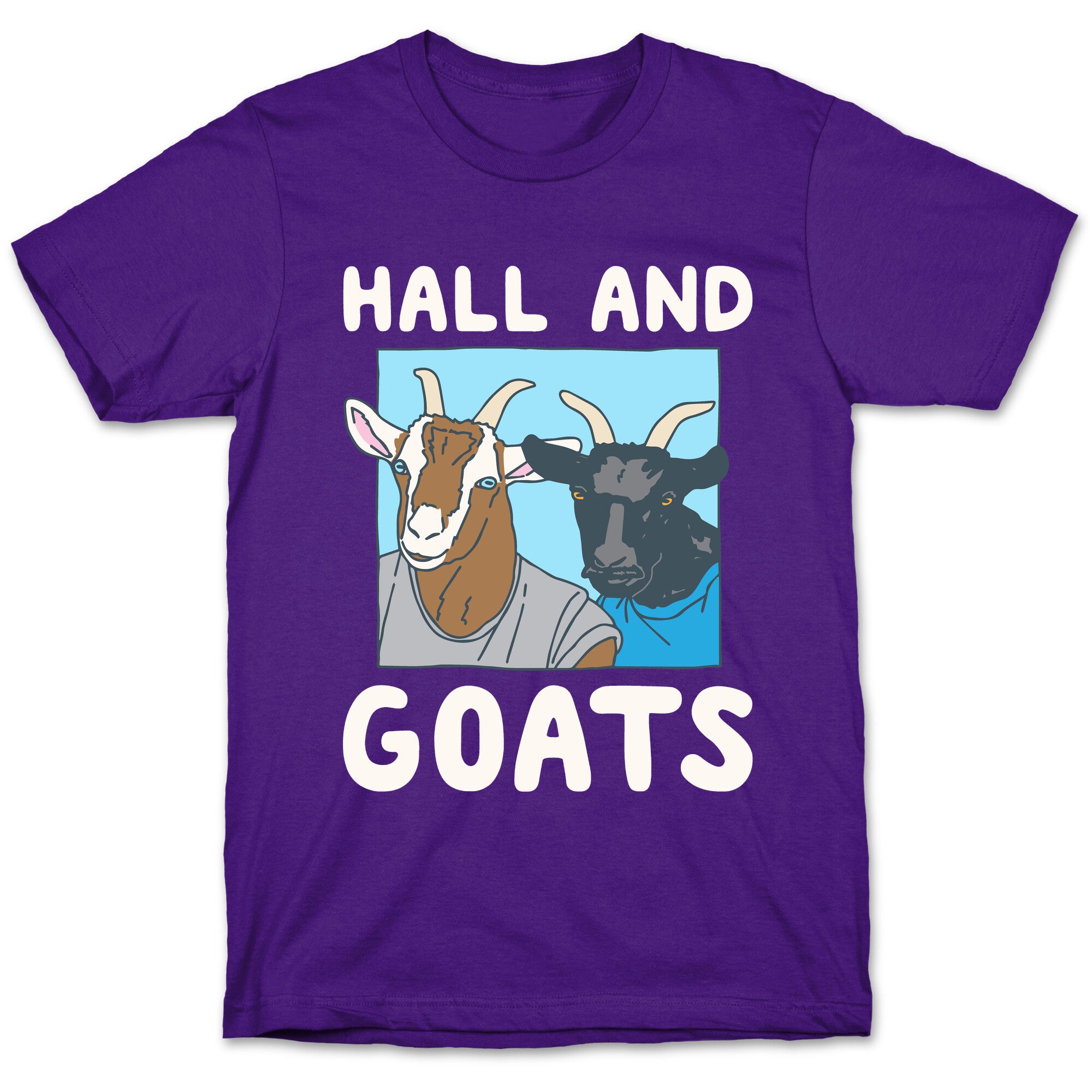 Hall And Goats Parody White Print T-Shirt