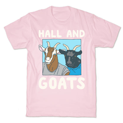 Hall And Goats Parody White Print T-Shirt