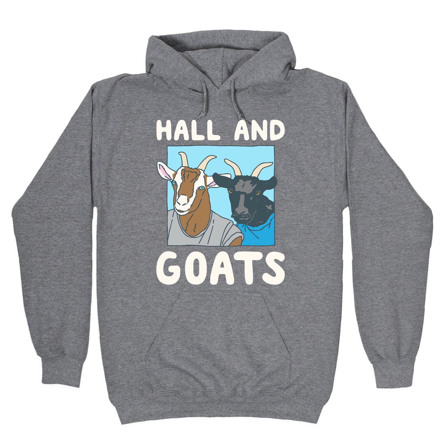 Hall And Goats Parody White Print Hoodie