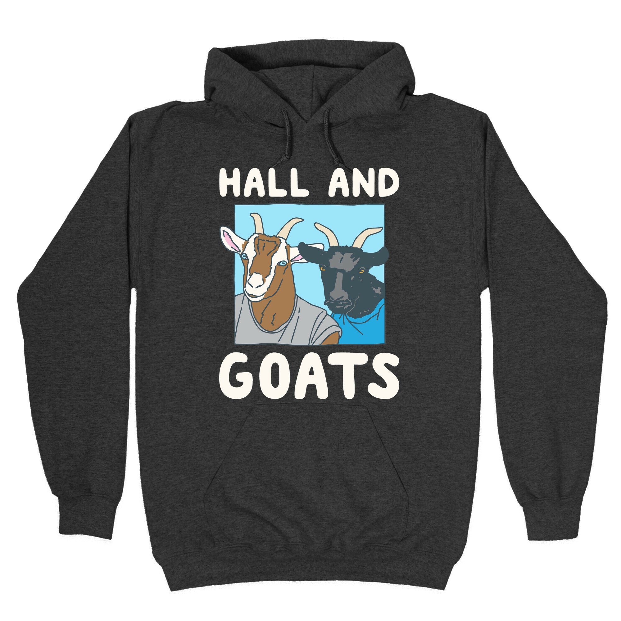 Hall And Goats Parody White Print Hoodie
