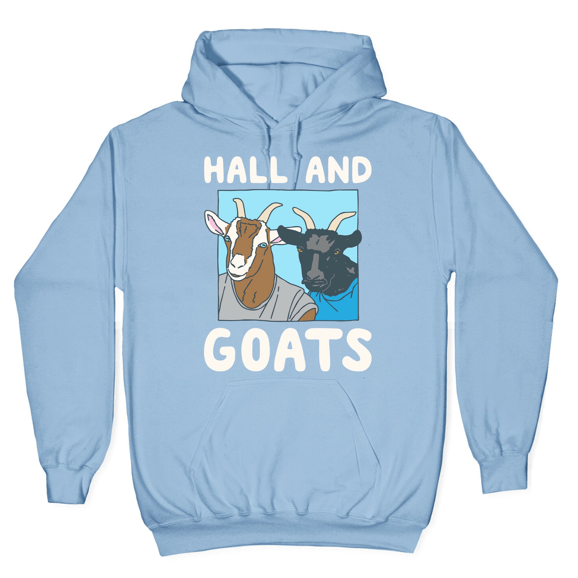 Hall And Goats Parody White Print Hoodie