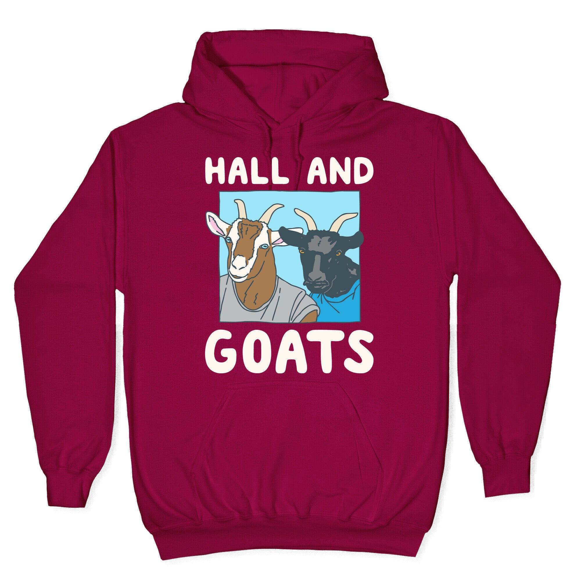Hall And Goats Parody White Print Hoodie