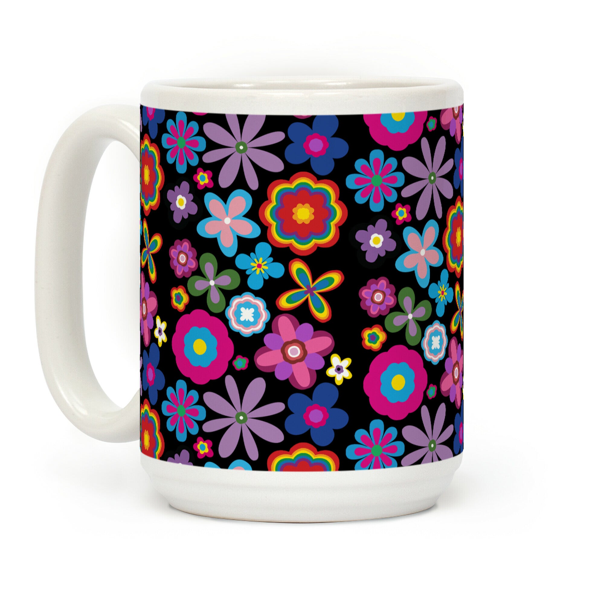 Hippie Pride Flower Pattern Coffee Mug