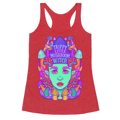 Trippy Little Mushroom Witch Racerback Tank
