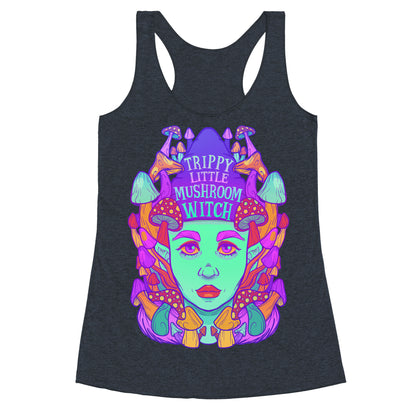 Trippy Little Mushroom Witch Racerback Tank