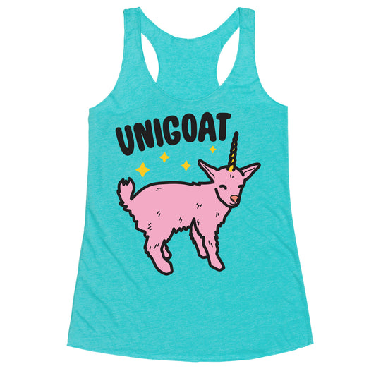 Unigoat Goat Unicorn Racerback Tank