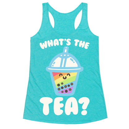 What's The Tea Bubble Tea White Print Racerback Tank