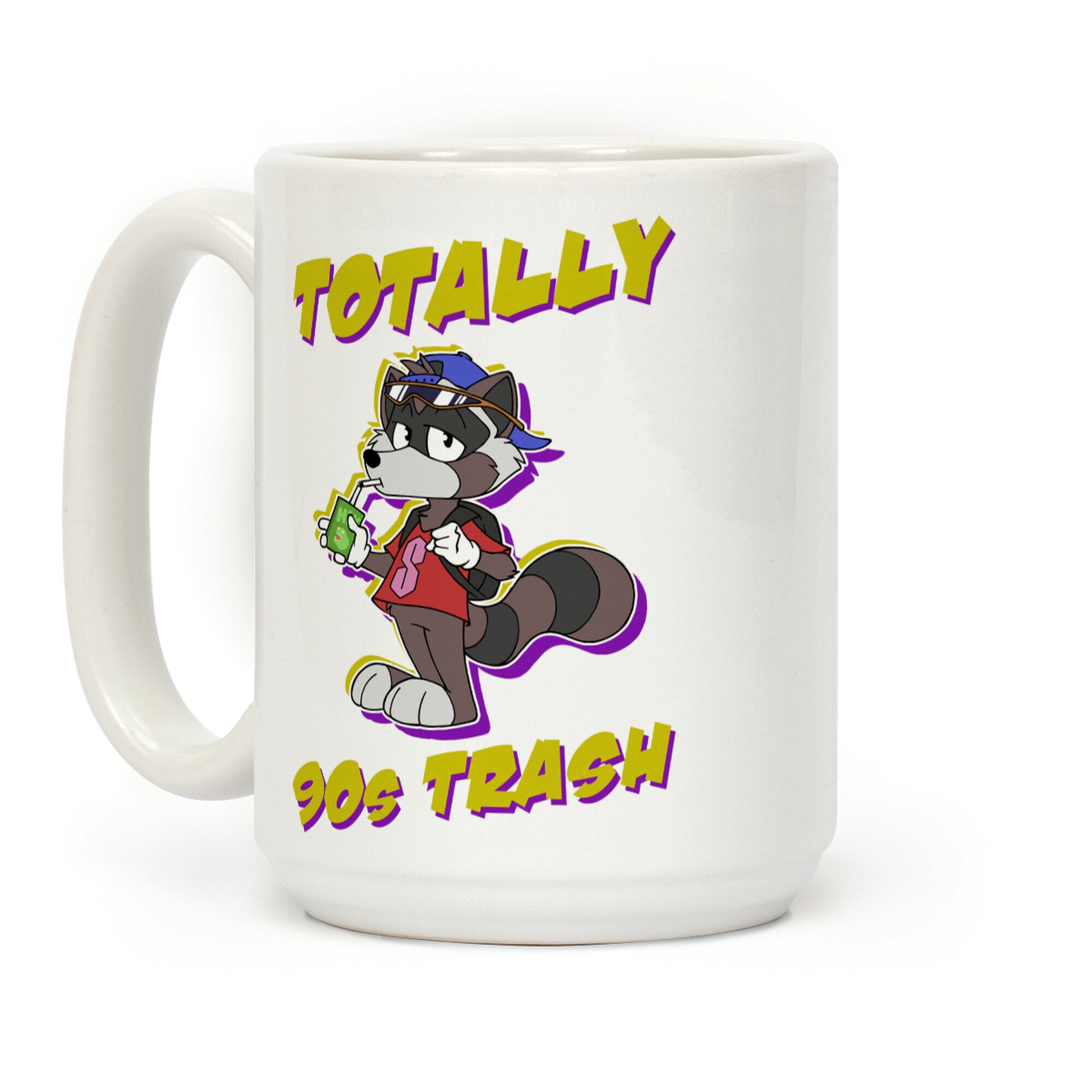 Totally 90's Trash Raccoon Coffee Mug