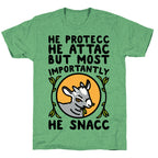 He Protecc He Attac But Most Importantly He Snacc Goat Parody Unisex Triblend Tee
