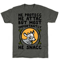 He Protecc He Attac But Most Importantly He Snacc Goat Parody Unisex Triblend Tee
