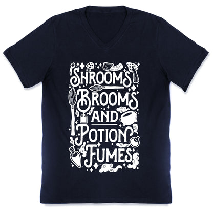 Shrooms Brooms and Potion Fumes V-Neck