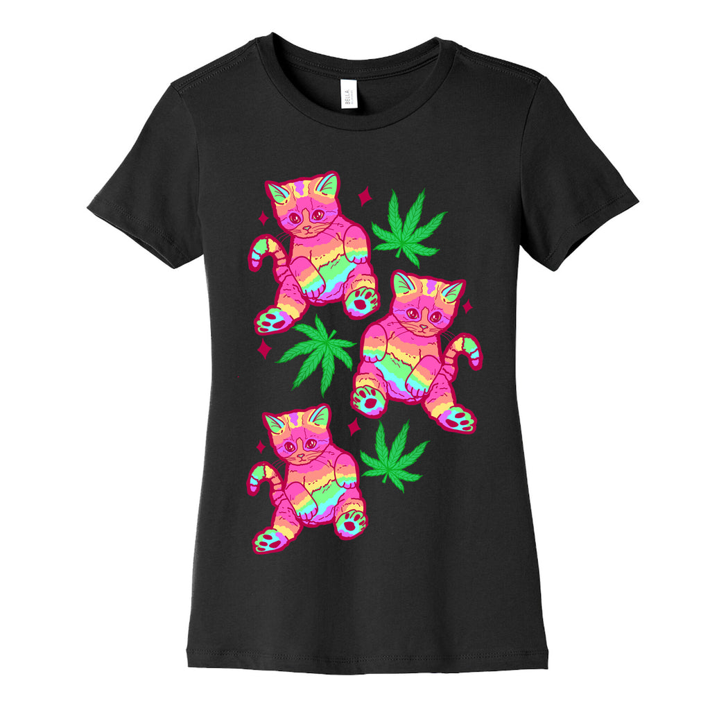 Rainbow Weed Kitty Women's Cotton Tee