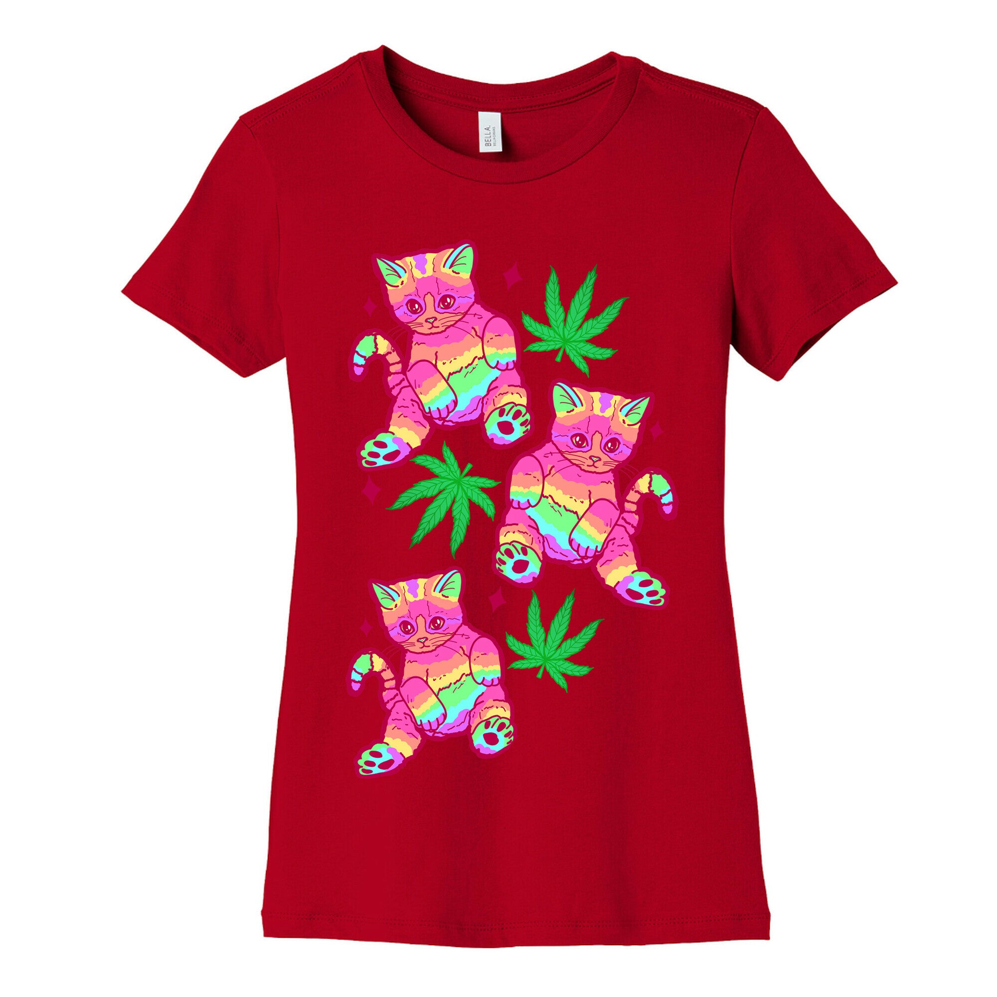 Rainbow Weed Kitty Women's Cotton Tee