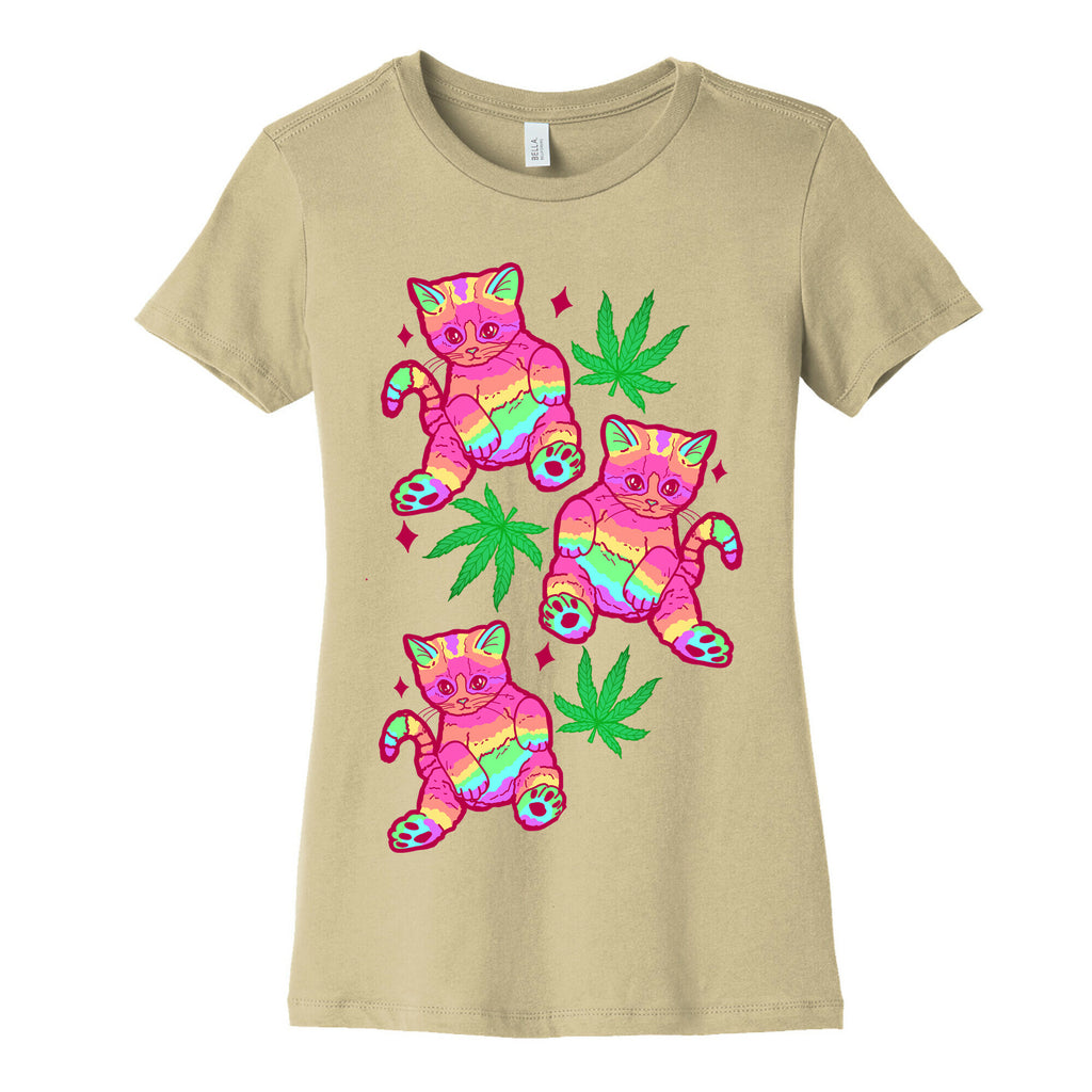 Rainbow Weed Kitty Women's Cotton Tee